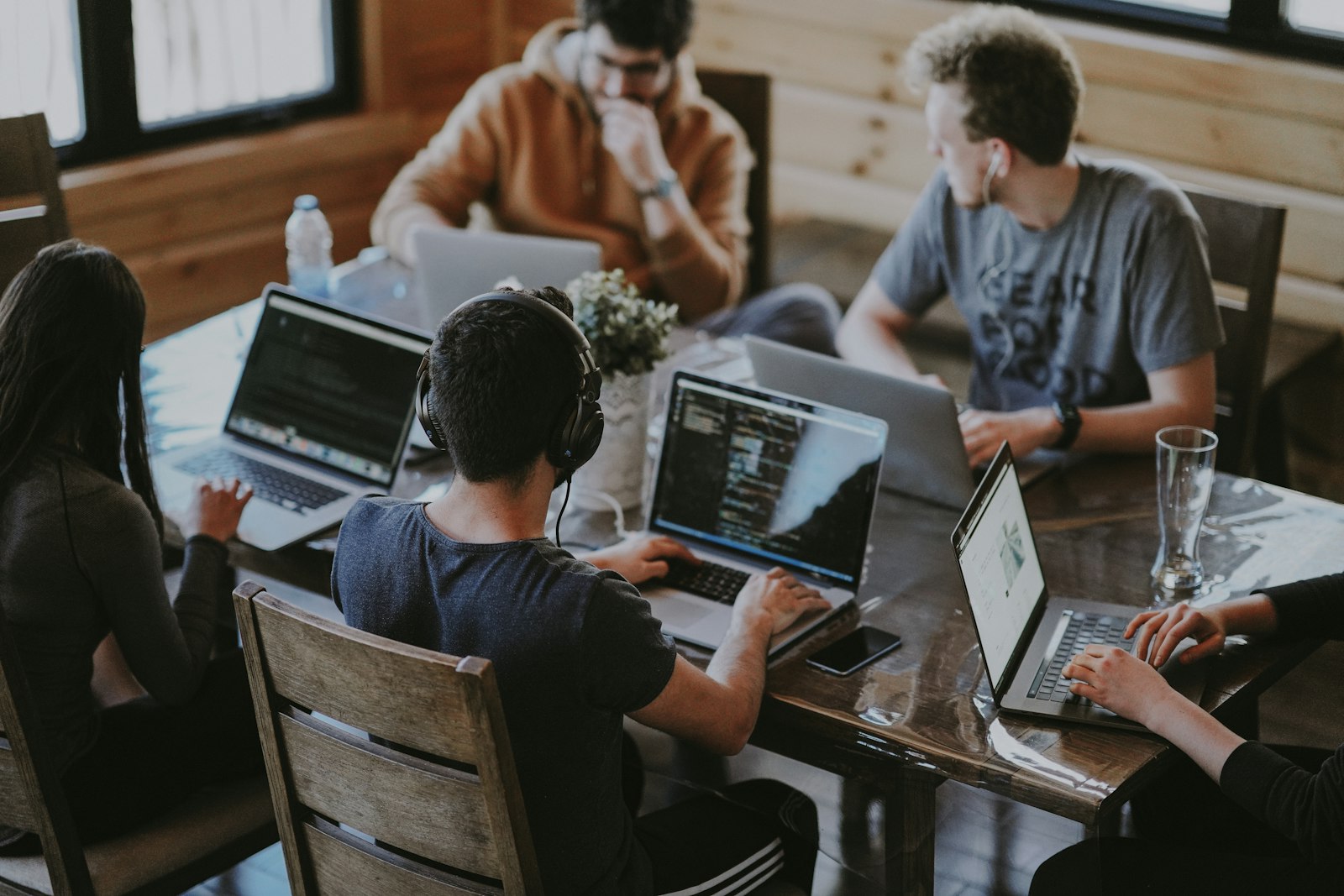 Team collaborating and building software